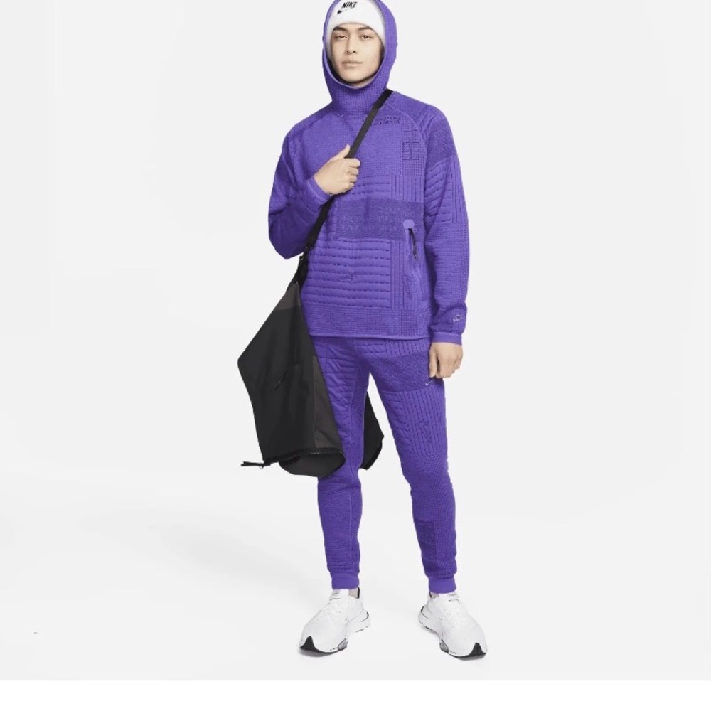 NIKE Tech Pack Hoodie Thermafit ADV Mens Sweatshirt Basketball Purple Size Small
